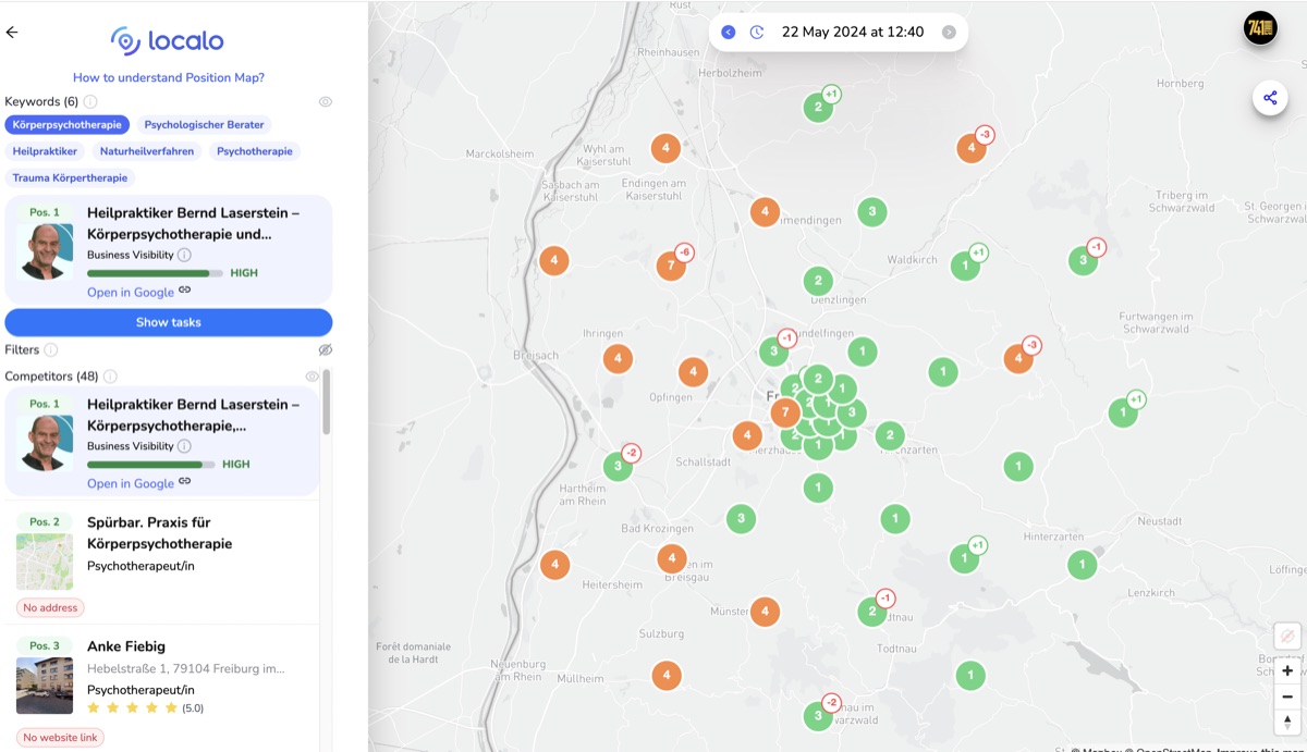 Google Maps ranking after: rank 1